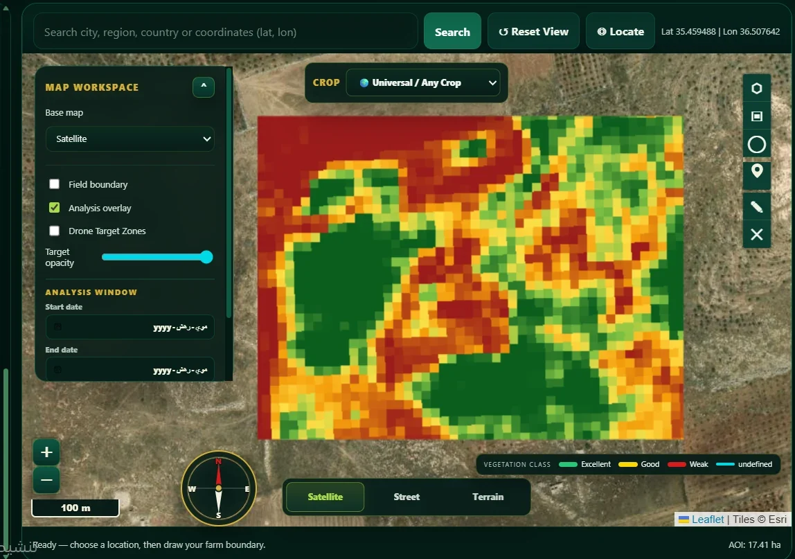 AGRI-EYE TRIO K geospatial agriculture application screen